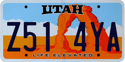 UT license plate Z514YA