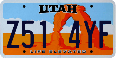 UT license plate Z514YF