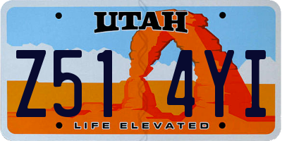 UT license plate Z514YI