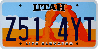 UT license plate Z514YT