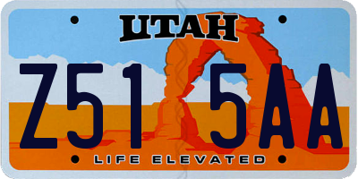 UT license plate Z515AA