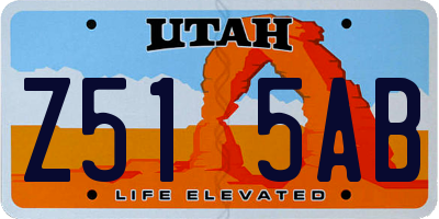 UT license plate Z515AB