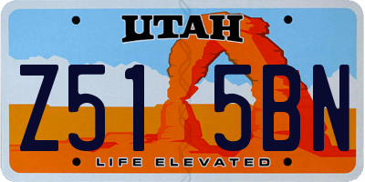 UT license plate Z515BN