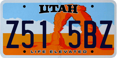 UT license plate Z515BZ
