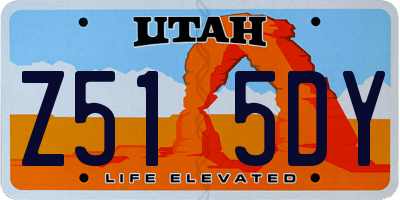 UT license plate Z515DY