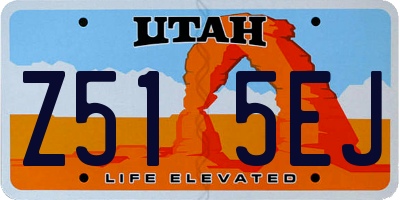 UT license plate Z515EJ