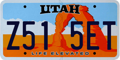 UT license plate Z515ET