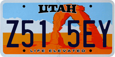 UT license plate Z515EY