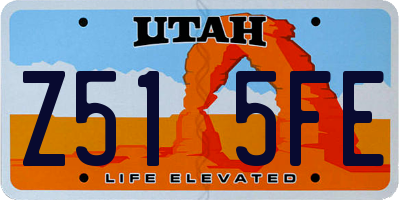 UT license plate Z515FE