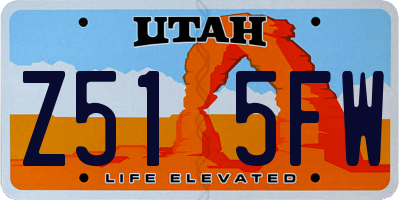 UT license plate Z515FW
