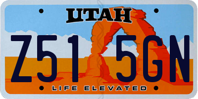 UT license plate Z515GN
