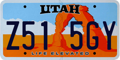 UT license plate Z515GY
