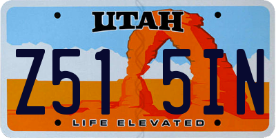 UT license plate Z515IN