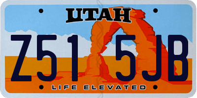 UT license plate Z515JB