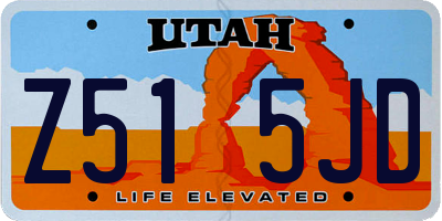 UT license plate Z515JD