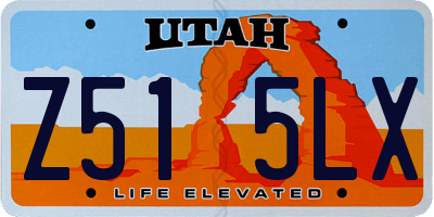 UT license plate Z515LX