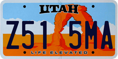 UT license plate Z515MA