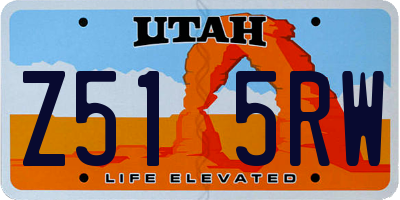 UT license plate Z515RW
