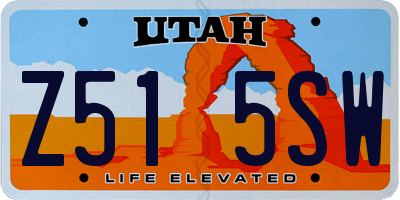 UT license plate Z515SW