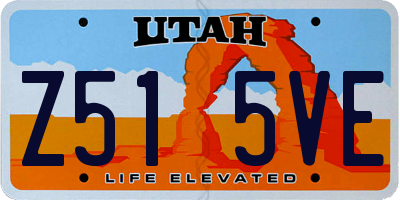 UT license plate Z515VE