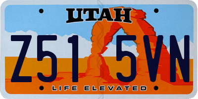 UT license plate Z515VN