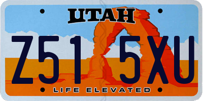 UT license plate Z515XU