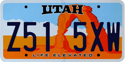 UT license plate Z515XW