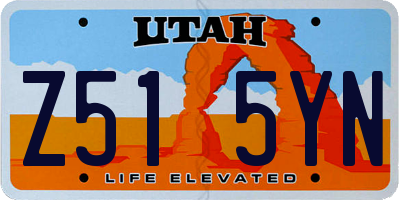 UT license plate Z515YN