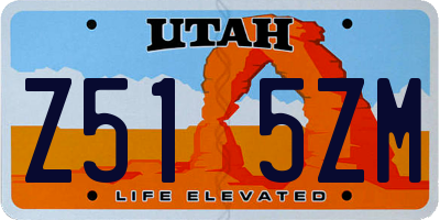 UT license plate Z515ZM