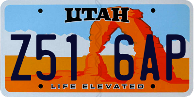 UT license plate Z516AP