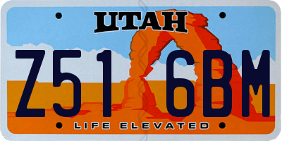 UT license plate Z516BM