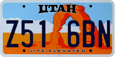 UT license plate Z516BN