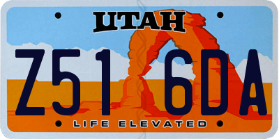 UT license plate Z516DA