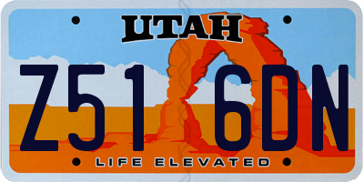 UT license plate Z516DN