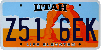 UT license plate Z516EK