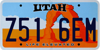 UT license plate Z516EM