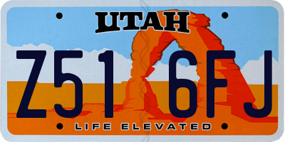 UT license plate Z516FJ