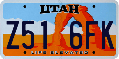 UT license plate Z516FK