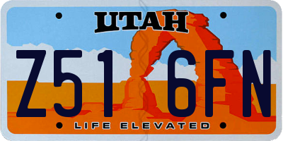 UT license plate Z516FN