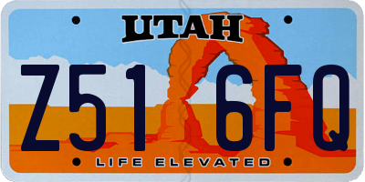 UT license plate Z516FQ