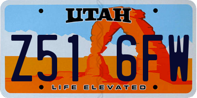 UT license plate Z516FW