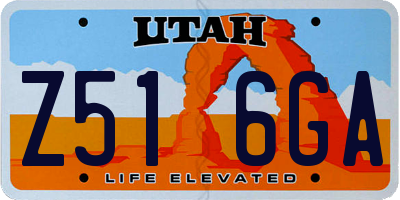 UT license plate Z516GA
