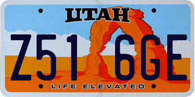 UT license plate Z516GE