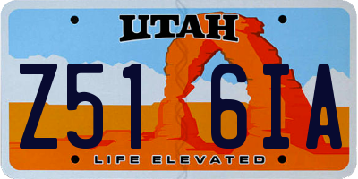 UT license plate Z516IA