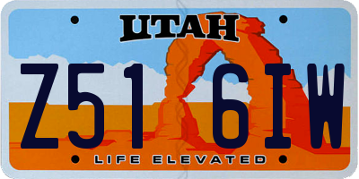 UT license plate Z516IW