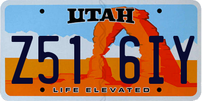 UT license plate Z516IY