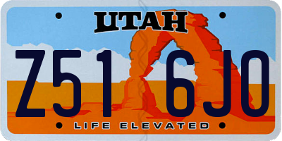 UT license plate Z516JO