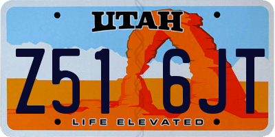 UT license plate Z516JT