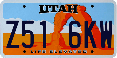 UT license plate Z516KW