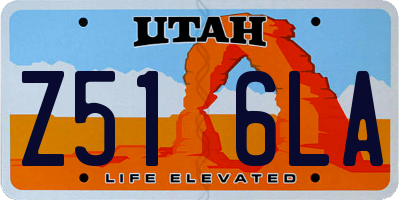 UT license plate Z516LA